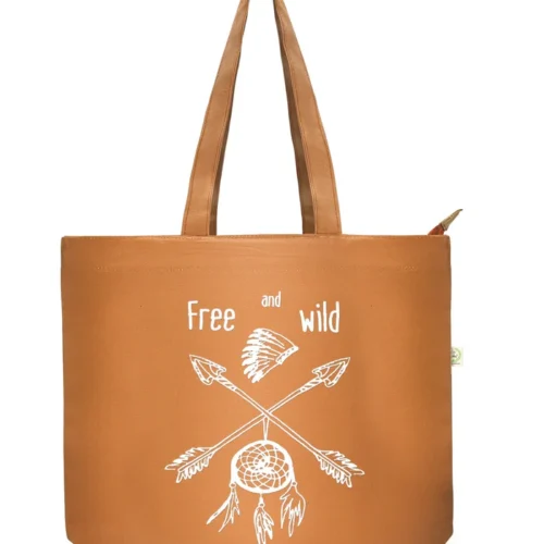 Brownliving eco friendly shopping tote bags free and wild tan