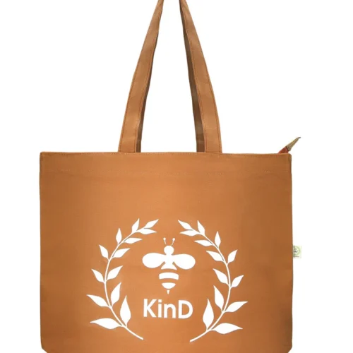 Brownliving Premium Eco Friendly Brown Tote Bags with zip