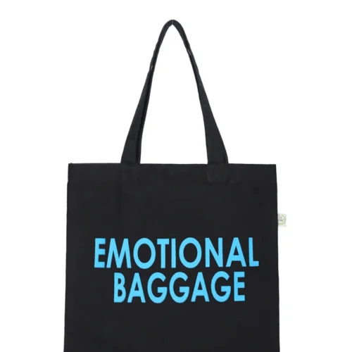 Brownliving Premium Cotton Shopping bag Black - Emotional Baggage Black