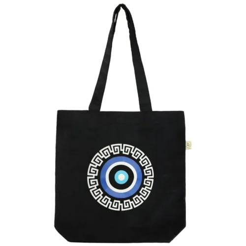 Brownliving Premium Cotton Tote Bags - Evil Eye Black