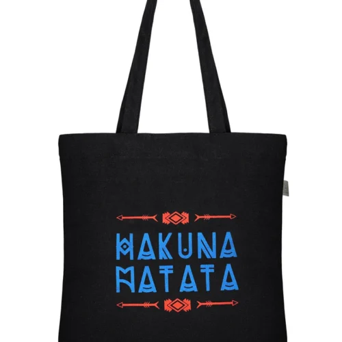 Brownliving Premium Cotton College Bags - Hakuna Matata Black