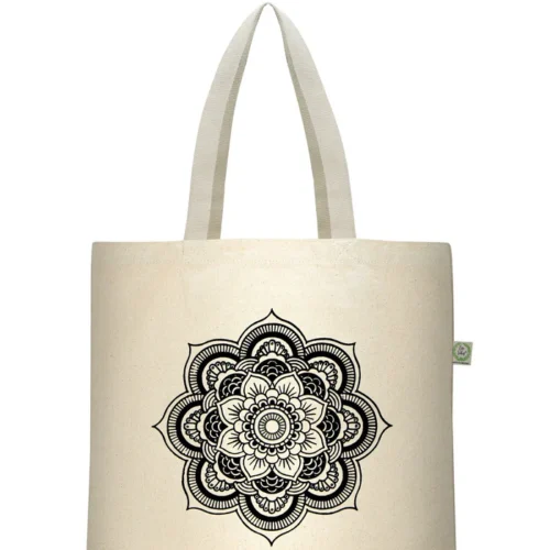 Brownliving Mandala White Cotton Tote Bag