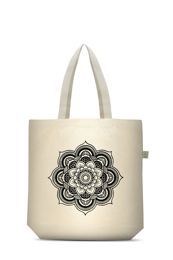 Brownliving Mandala White Cotton Tote Bag