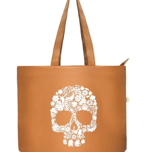 Brownliving Tote Bag Skull Tan