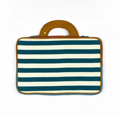 Brownliving upcycled laptop cover - Striped Upcycled