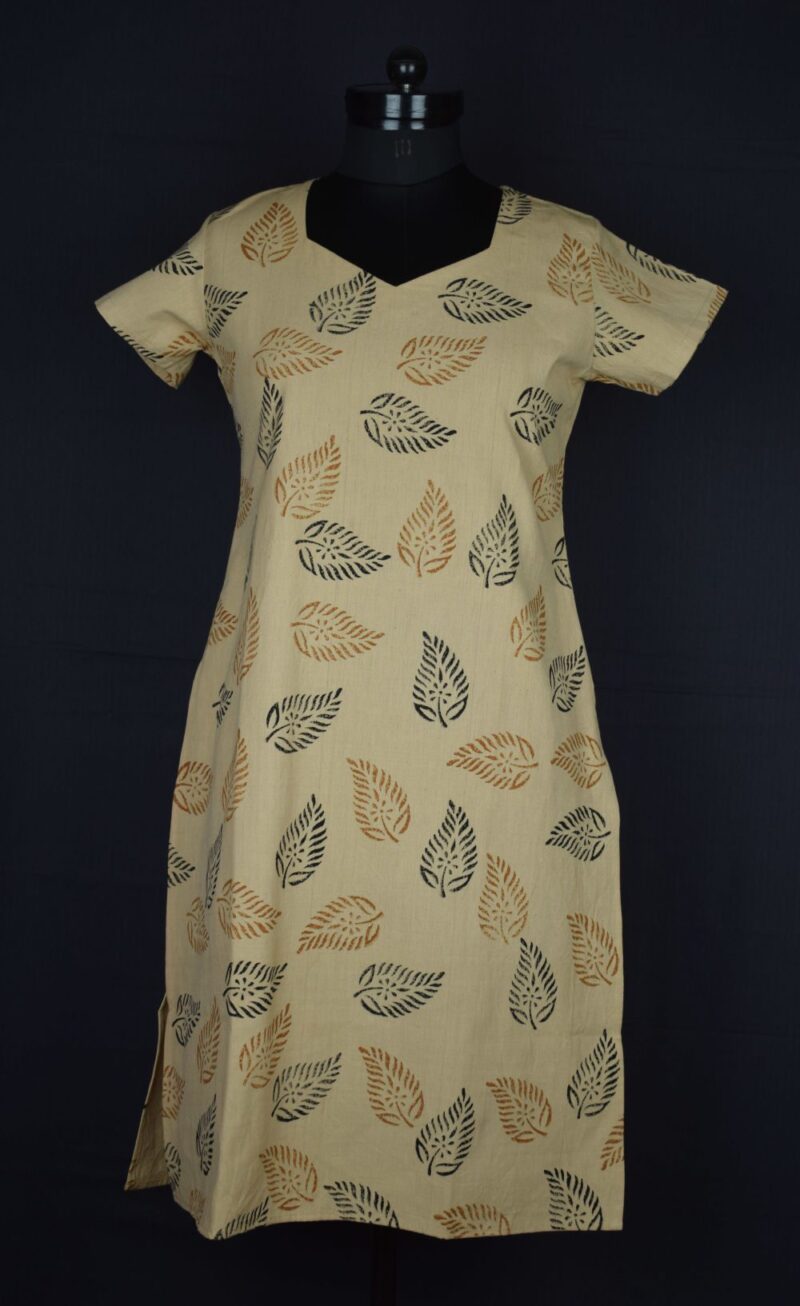 Desi Hand Block Printed Cotton Kurta with Natural dye - Madder + Arecanut